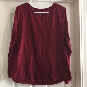2/$10 Maroon Sonoma Glittered Long Sleeve Shirt